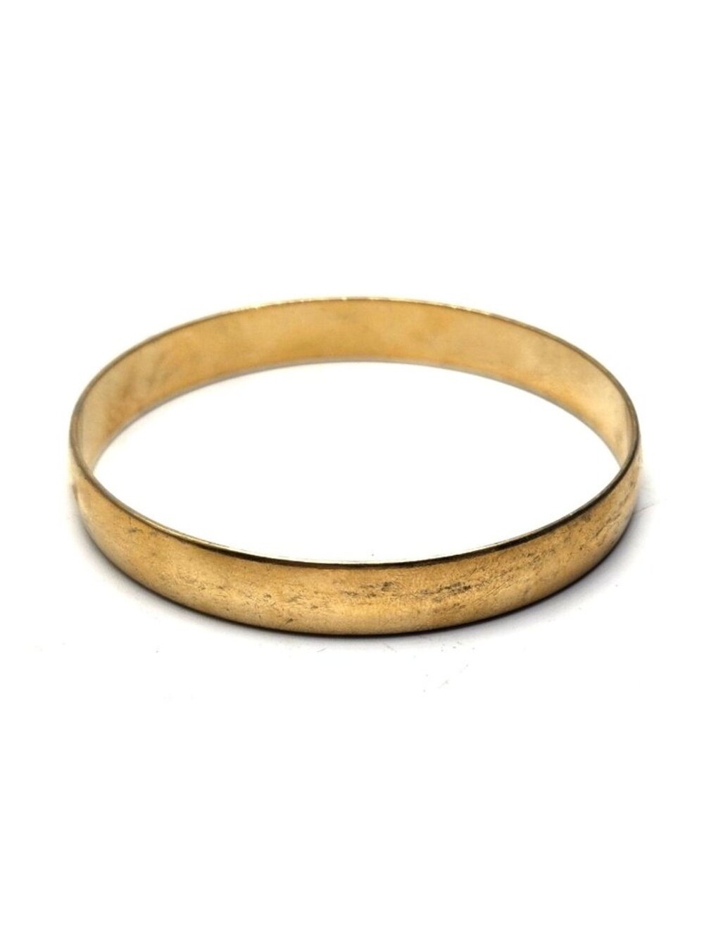 Gold Tone Smooth Bangle Bracelet - 10mm Wide